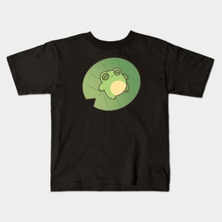 Frog Sleeping on Lily Pad Kids T-Shirt